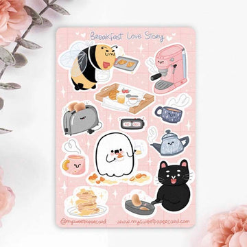 My Sweet Paper Card | Pegatinas Breakfast Love Story