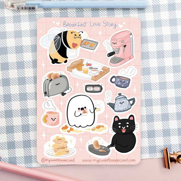 My Sweet Paper Card | Pegatinas Breakfast Love Story