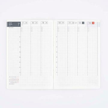 Hobonichi | Complemento Calendario Semanal Techo A6 2025