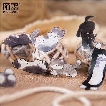 Mo Card | Pegatinas en Rollo Cat and Dog Business Cat Knitting
