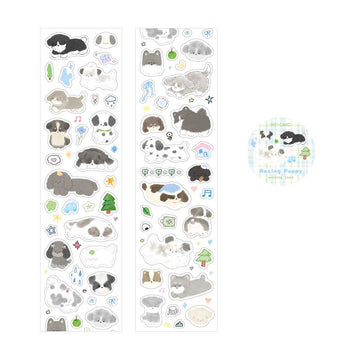 Mo Card | Pegatinas en Rollo Cat and Dog Business Racing Puppy
