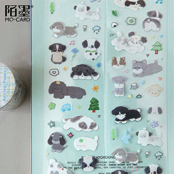 Mo Card | Pegatinas en Rollo Cat and Dog Business Racing Puppy