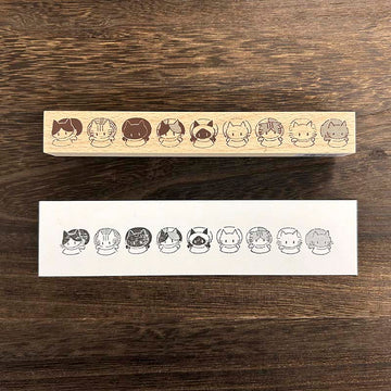 Arte CO | Sello Cats Eating in a Row
