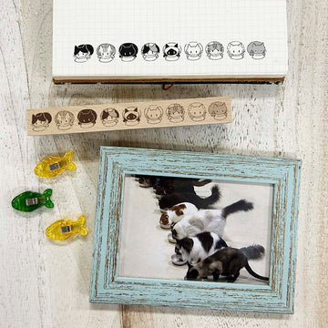Arte CO | Sello Cats Eating in a Row