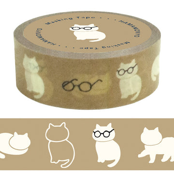 Hamamonyo | Cat With Glasses Washi Tape