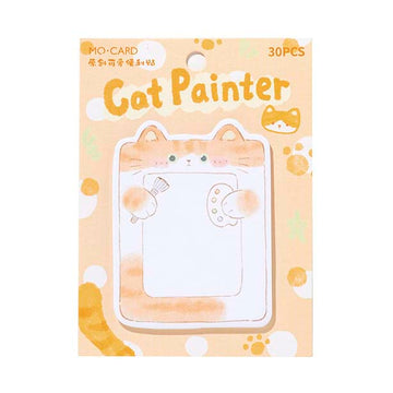 Mo Card | Notas Adhesivas Circle Cute Cat Painter