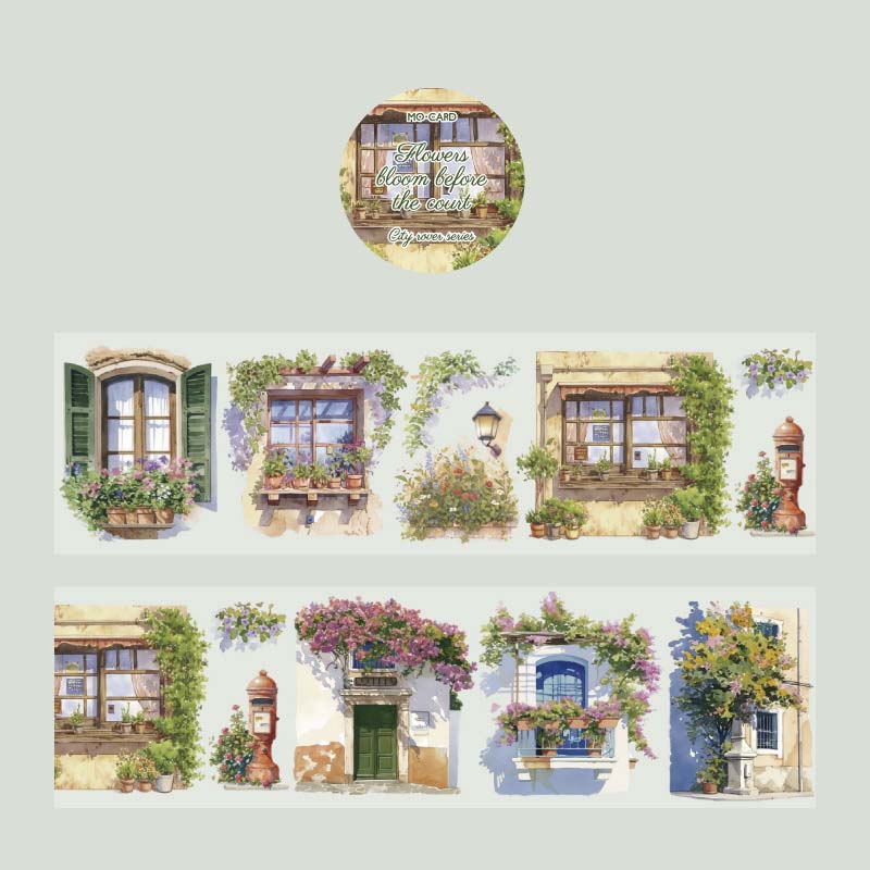 Mo Card | Pegatinas City Rover Pet Tape Flowers Bloom Before The Court