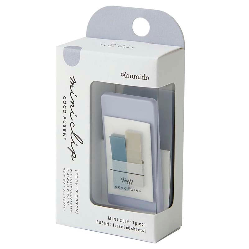 Kanmido | Mini Clip con Marcapáginas Coco Fusen Misty Blue Gray