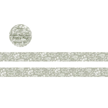 Mo Card | Colorful Flower Season Washi Tape Green Sunflower Poetry Page