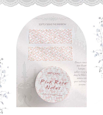 Mo Card | Colorful Flower Season Washi Tape Pink Rose Notes