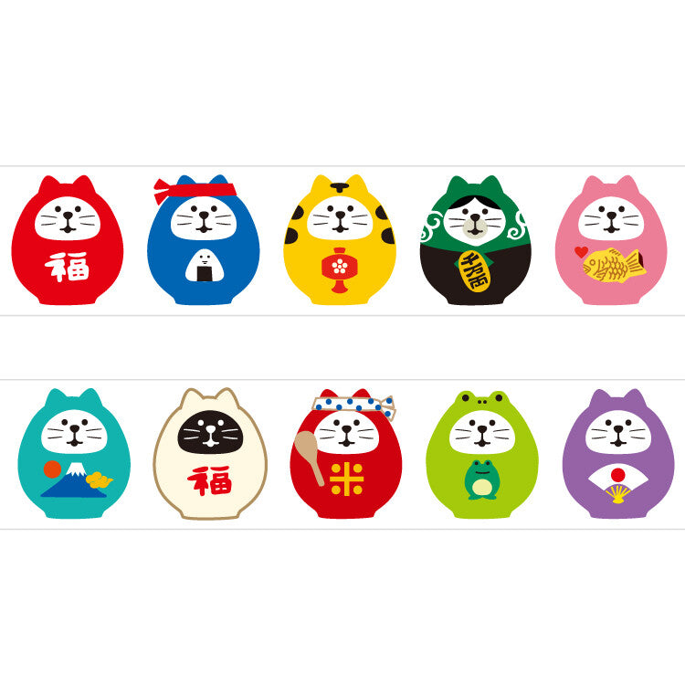 Papier Platz | Concombre Cat Daruma Washi Tape