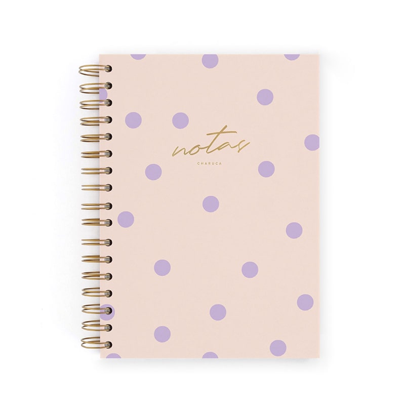 Charuca | Cuaderno A5 Topos Pink & Lila (Puntos)