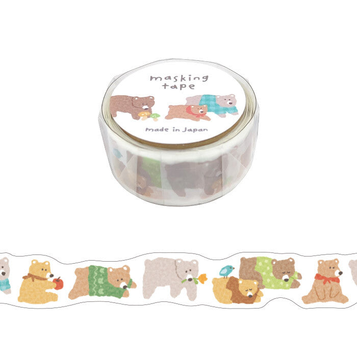 Mind Wave | Die Cut Hokkori Bear Washi Tape