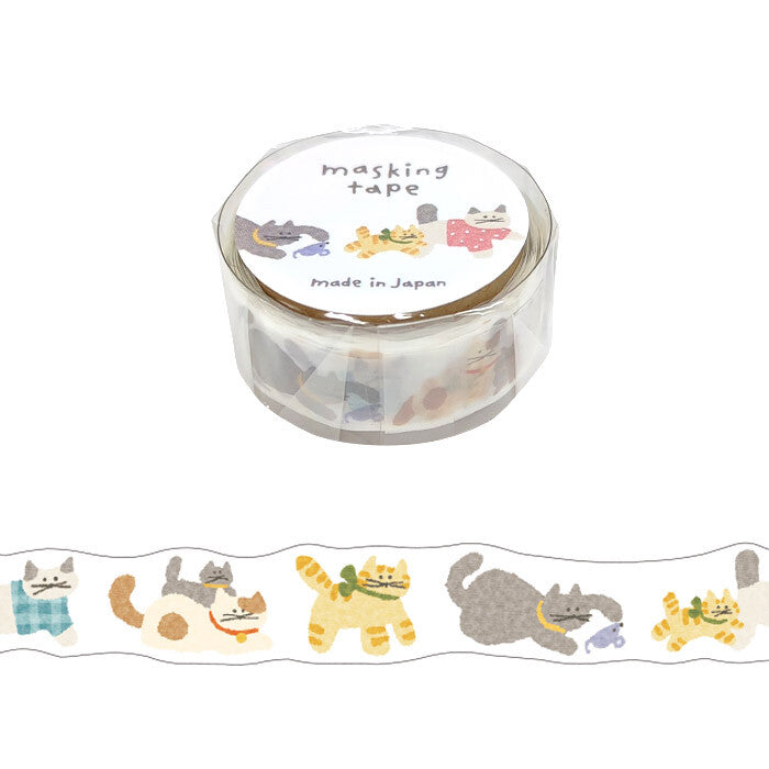 Mind Wave | Die Cut Hokkori Cat Washi Tape