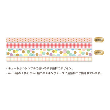 RyuRyu | Set de Washi Tapes Slim Drop Check