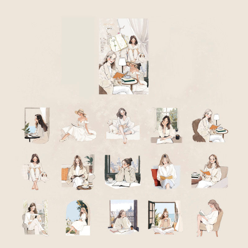 Mo Card | Pegatinas Elegant Reading Angel Token