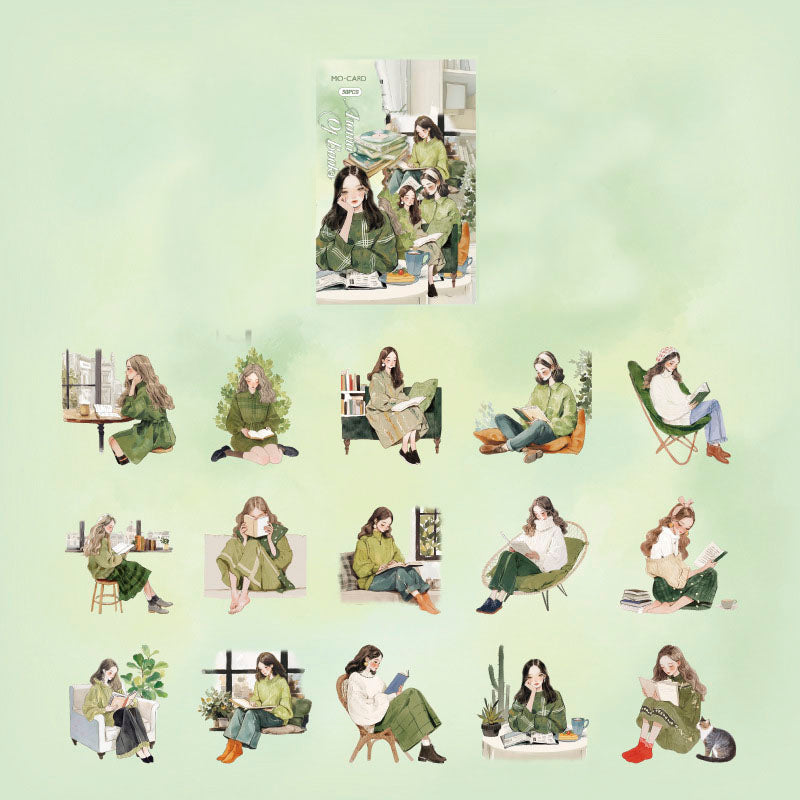 Mo Card | Pegatinas Elegant Reading Aroma Of Book