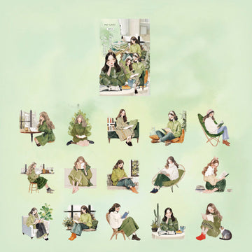 Mo Card | Pegatinas Elegant Reading Aroma Of Book