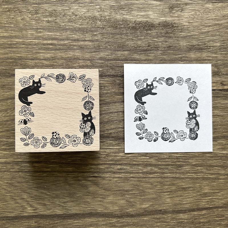 CO Art | Flower Cat Frame Stamp