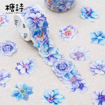 Candy Poetry | Pegatinas en Rollo Flower Letter Blue Secret Realm