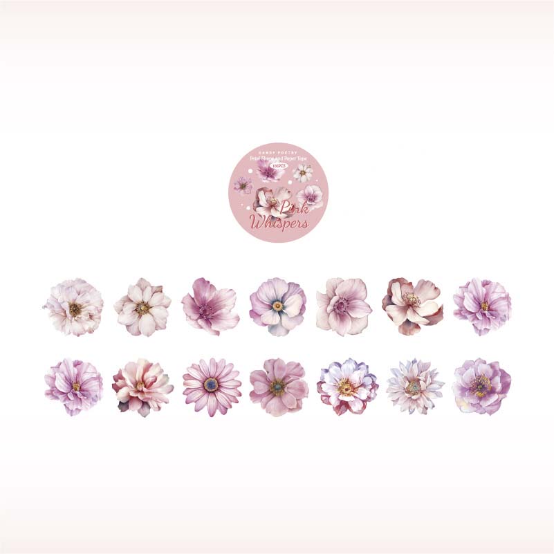 Candy Poetry | Pegatinas en Rollo Flower Letter Pink Whispered