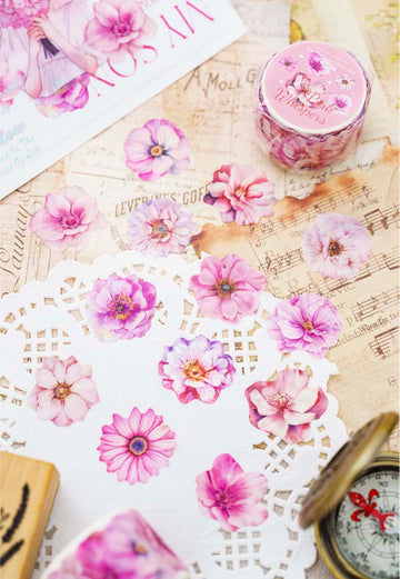 Candy Poetry | Pegatinas en Rollo Flower Letter Pink Whispered