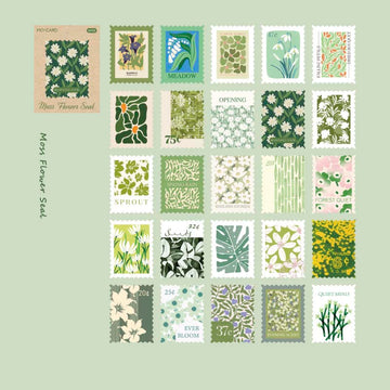 Mo Card | Pegatinas en Cajita Flower Post Office Moss Flower Seal