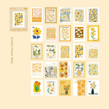 Mo Card | Pegatinas en Cajita Flower Post Office Sunlit Floral Mail