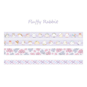 Card Lover | Set de Washi Tapes Flower Sweetheart Fluffy Rabbit