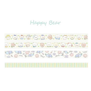 Card Lover | Set de Washi Tapes Flower Sweetheart Happy Bear