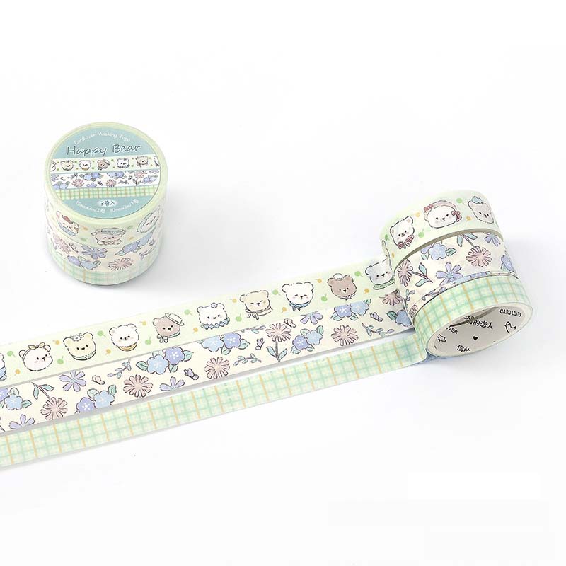 Card Lover | Set de Washi Tapes Flower Sweetheart Happy Bear