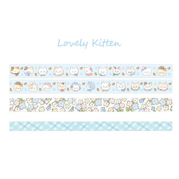 Card Lover | Set de Washi Tapes Flower Sweetheart Lovely Kitten