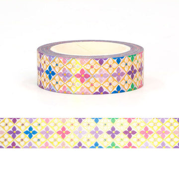 MZW | Foil Stained Glass Flower Washi Tape