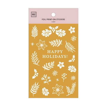 MU LifeStyle | Pegatinas Transferibles Foil Golden Flower Christmas