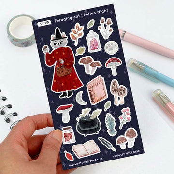 My Sweet Paper Card | Pegatinas Foraging Cat Potion Night