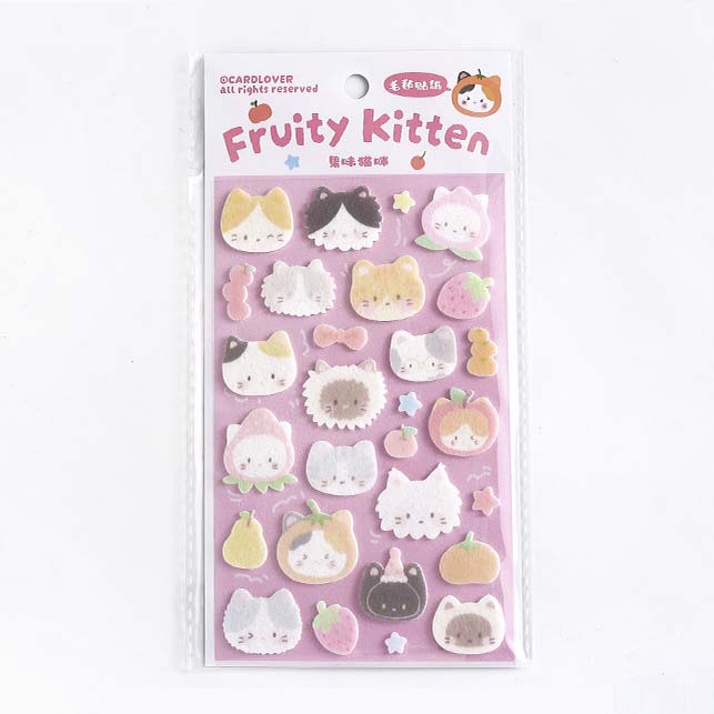 Card Lover | Pegatinas Fieltro Forest Cute Story Fruity Kitten