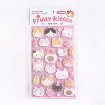 Card Lover | Pegatinas Fieltro Forest Cute Story Fruity Kitten