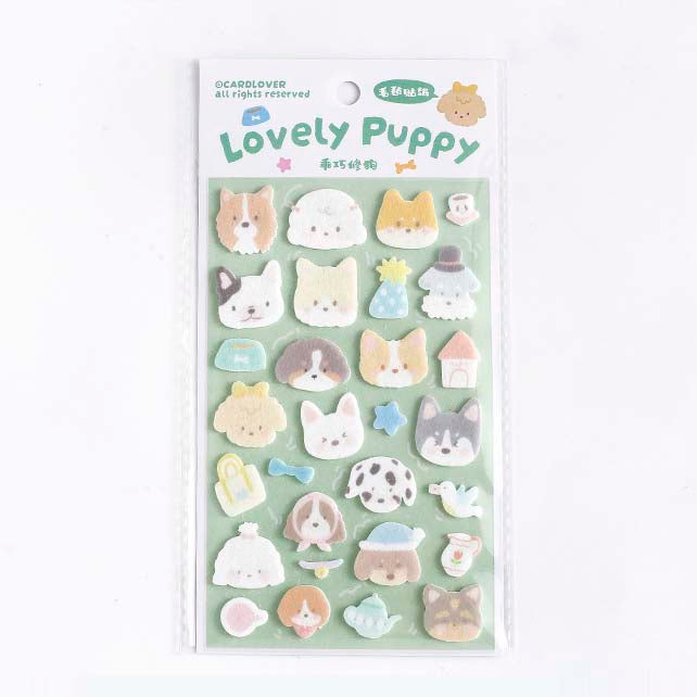 Card Lover | Pegatinas Fieltro Forest Cute Story Lovely Puppy