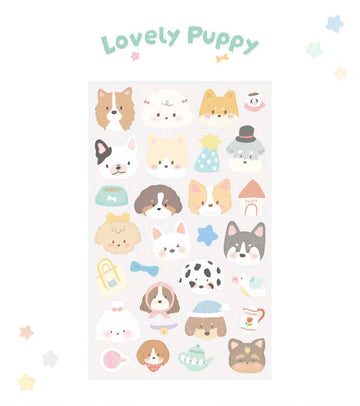 Card Lover | Pegatinas Fieltro Forest Cute Story Lovely Puppy