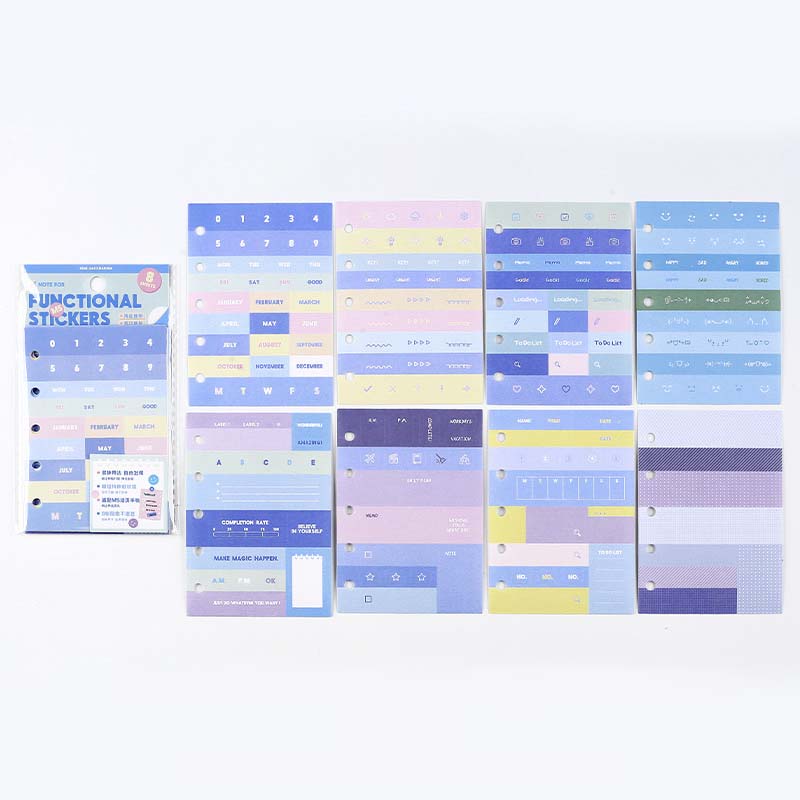 Note for | Blue functional stickers set