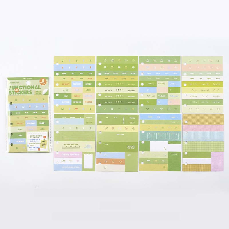 Note for | Green functional stickers set
