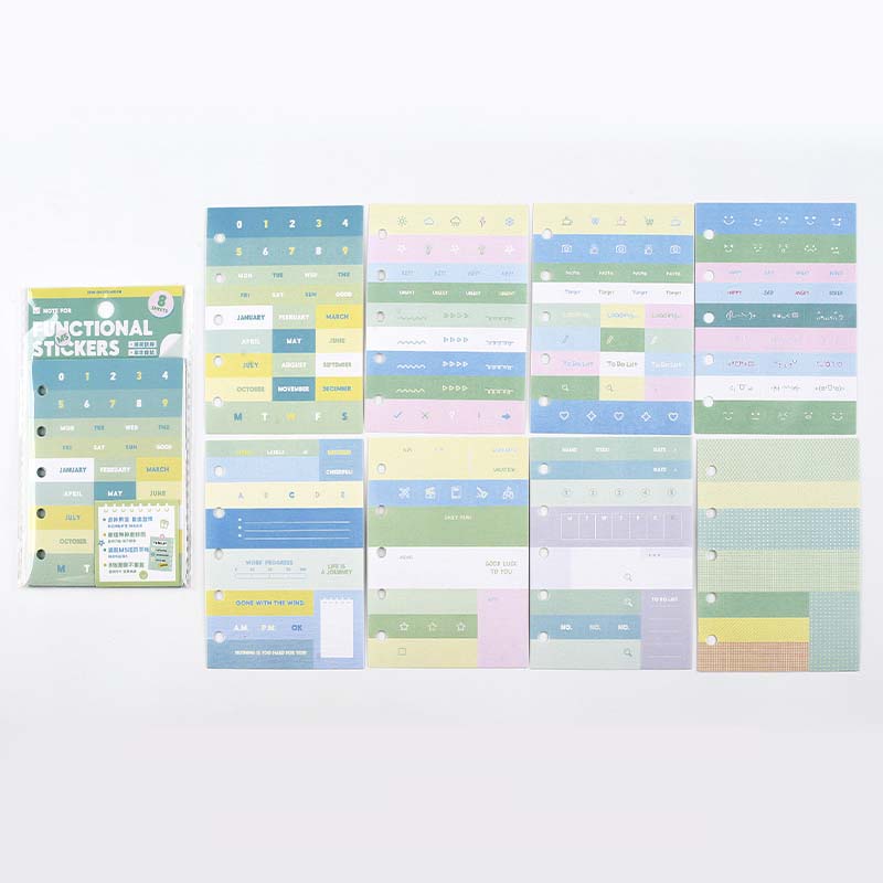 Note for | Mint functional stickers set