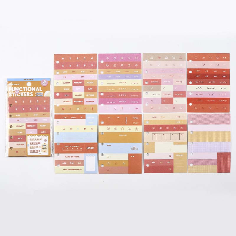 Note for | Red functional stickers set