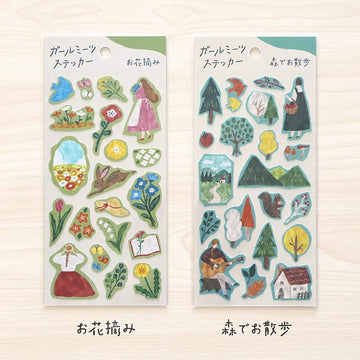 Mind Wave | Girl Meets Walking In The Forest Stickers
