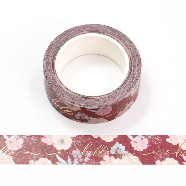 MZW | Gold Foil Flower and Hello Washi Tape