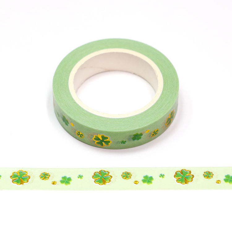 MZW | Gold Foil Four Leaf Clover Washi Tape