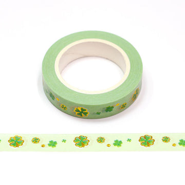 MZW | Gold Foil Four Leaf Clover Washi Tape