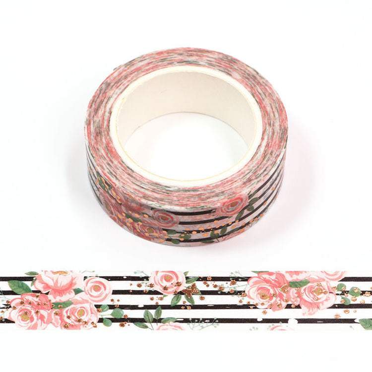 MZW | Gold Foil Roses Washi Tape