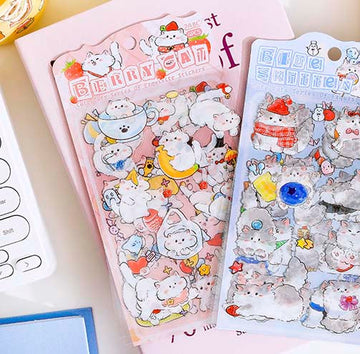 2ABC | Set de Pegatinas Soft And Cute Cat Berry Kitten (4pc)