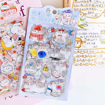 2ABC | Set de Pegatinas Soft And Cute Cat Blue Kitten (4pc)